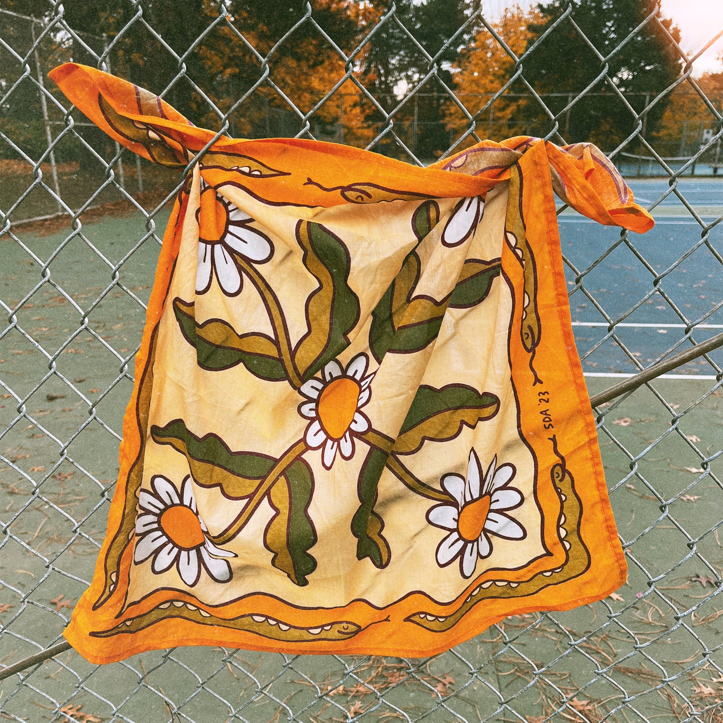 Daisies and Snakes Bandana