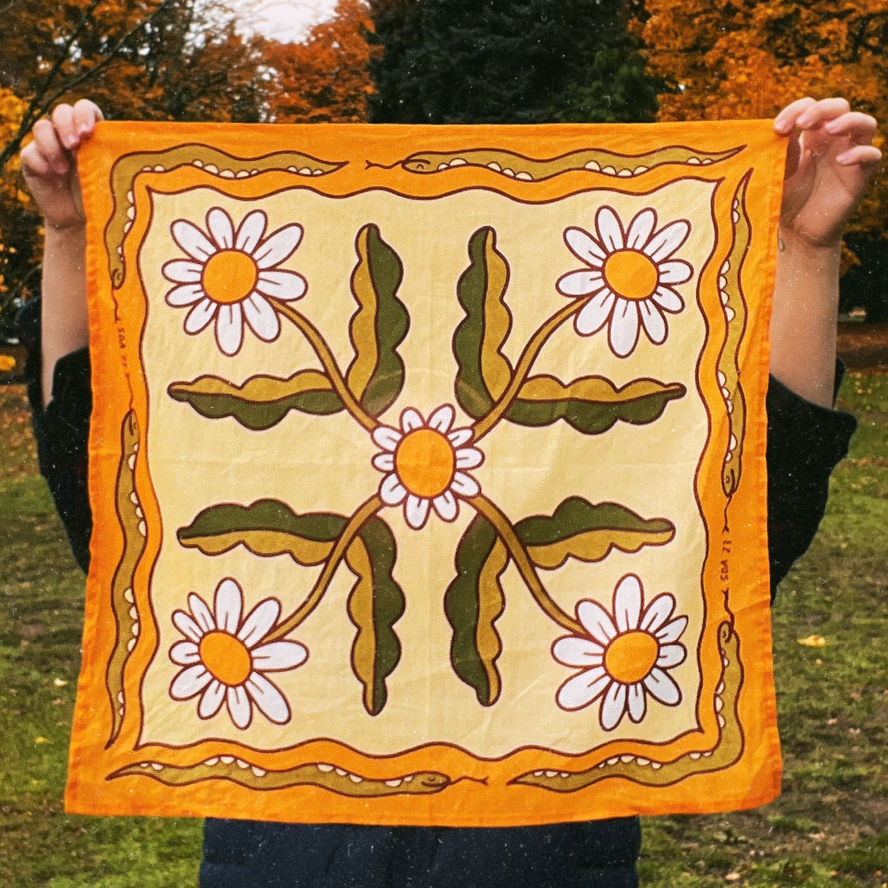 Daisies and Snakes Bandana