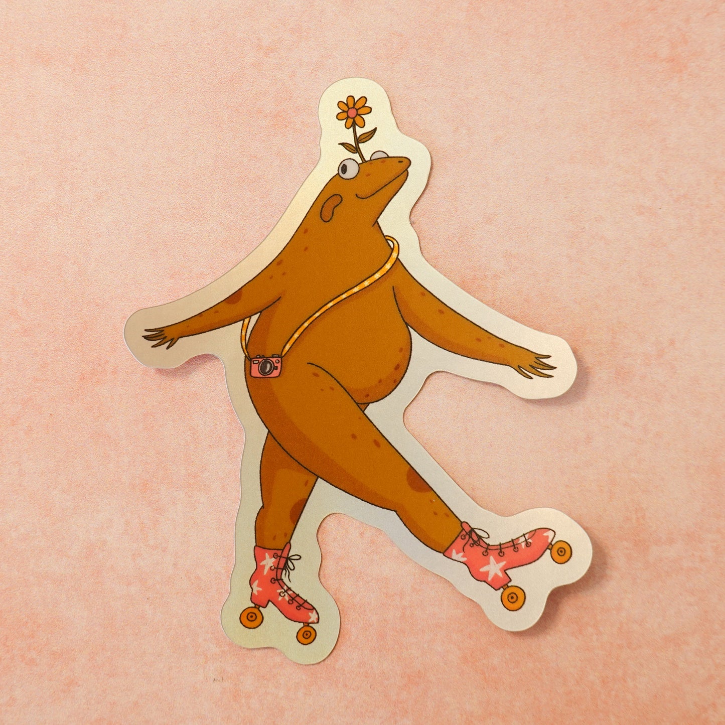 Roller Frog shiny sticker