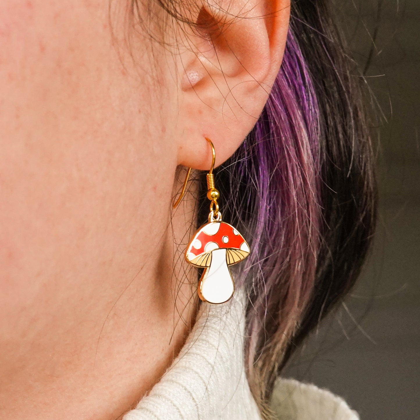 Mini Mushroom Earrings