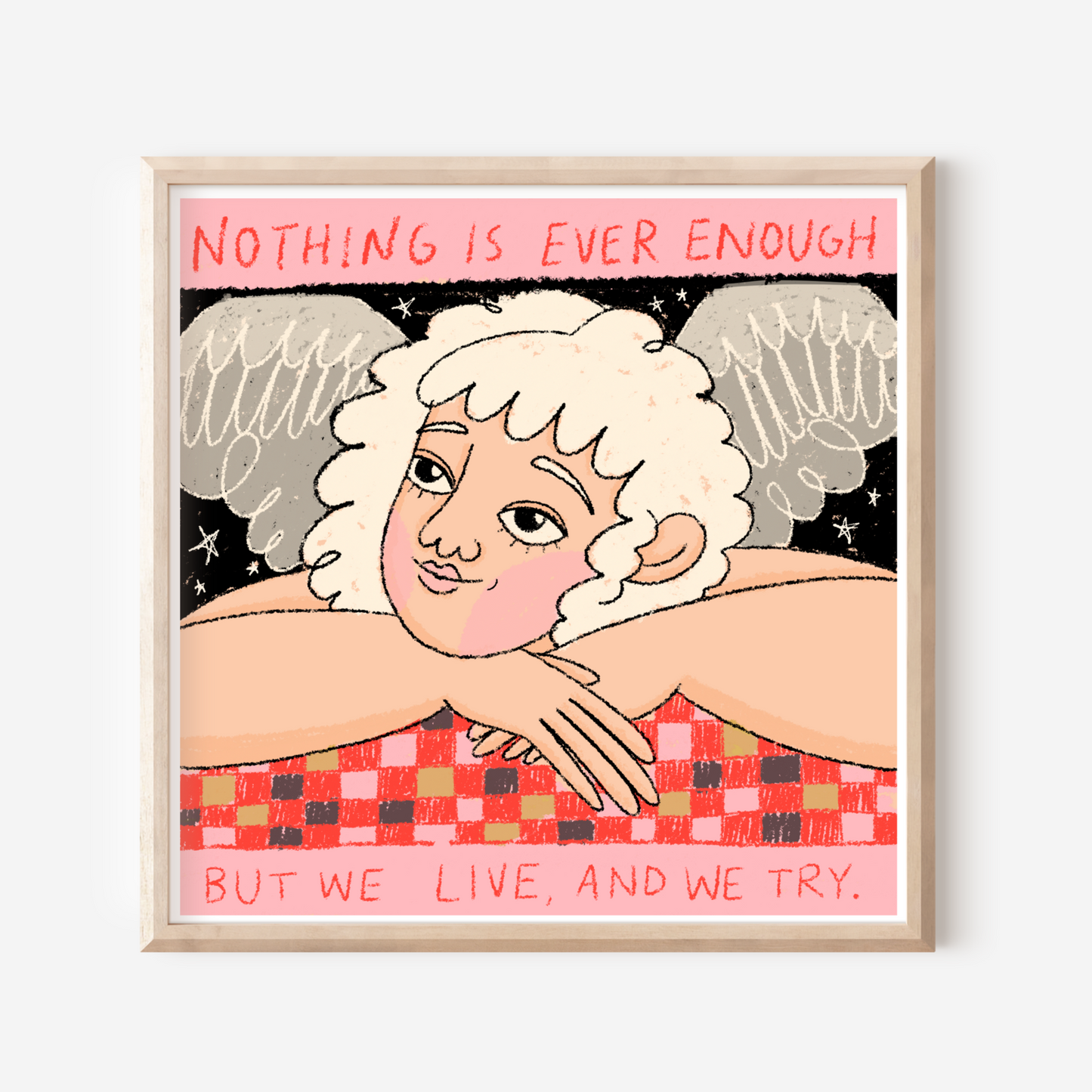 We Live & We Try 8x8" giclee print