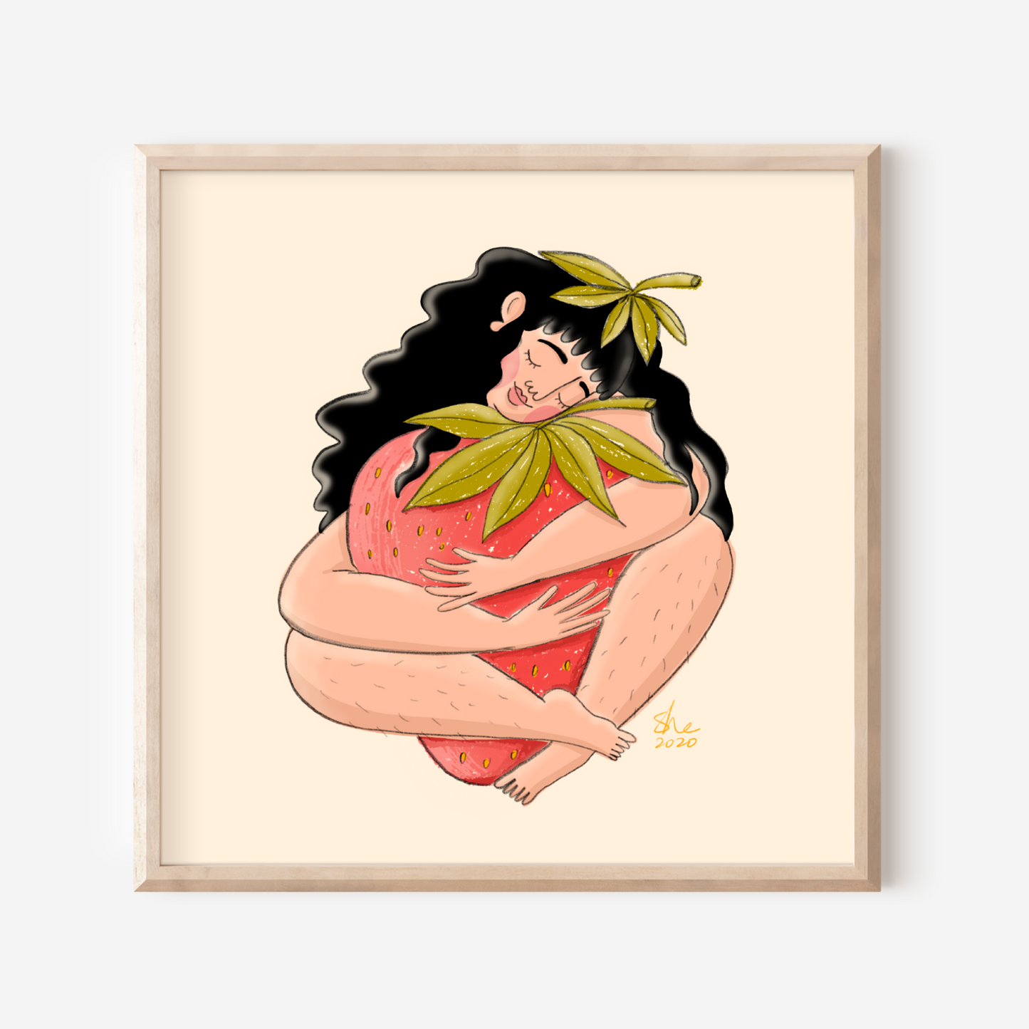 Strawberry Baby 8x8" giclee print