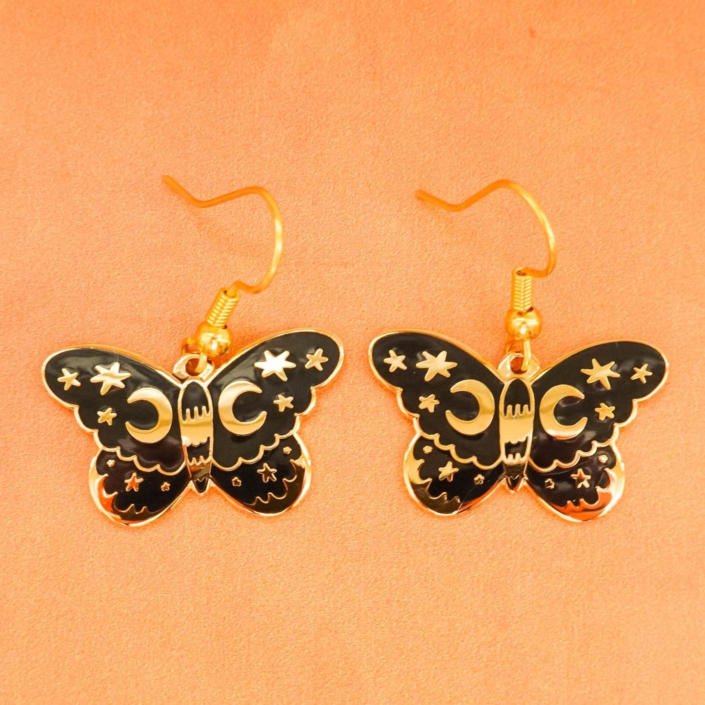 Goth Moth Earrings