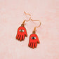 Cherry Hamsa earrings