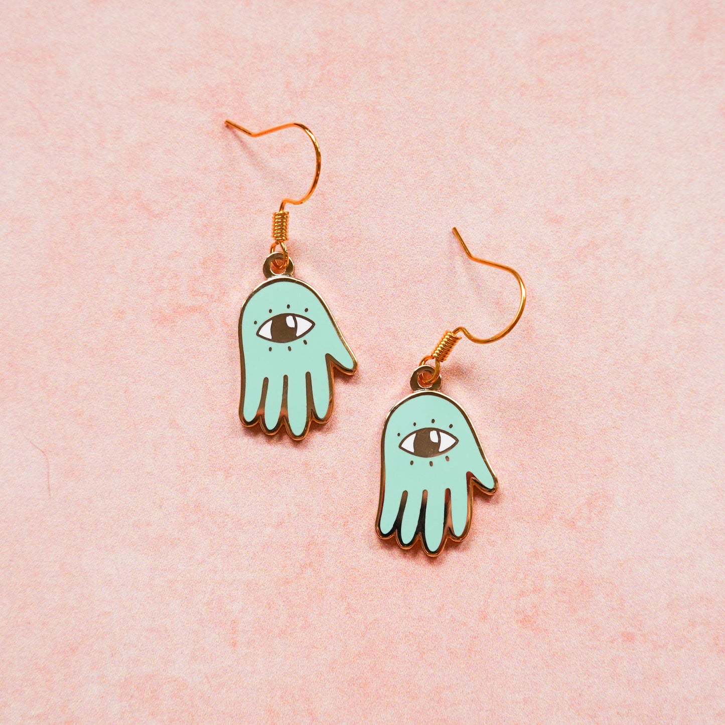 Aqua Hand Earrings