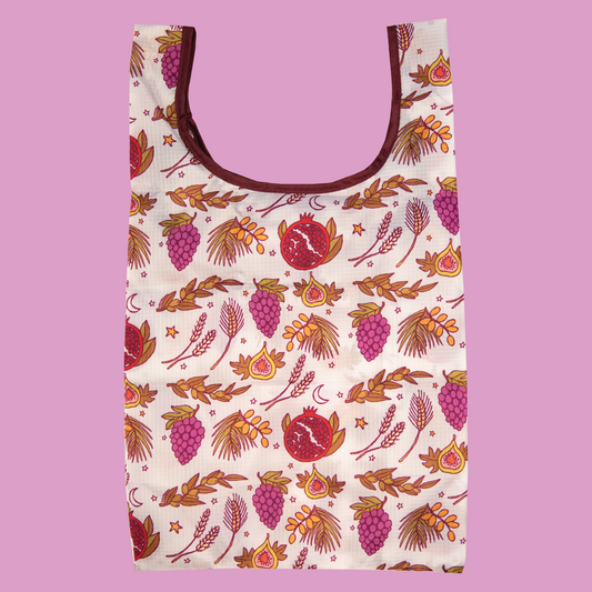 Seven Species tuck-top tote