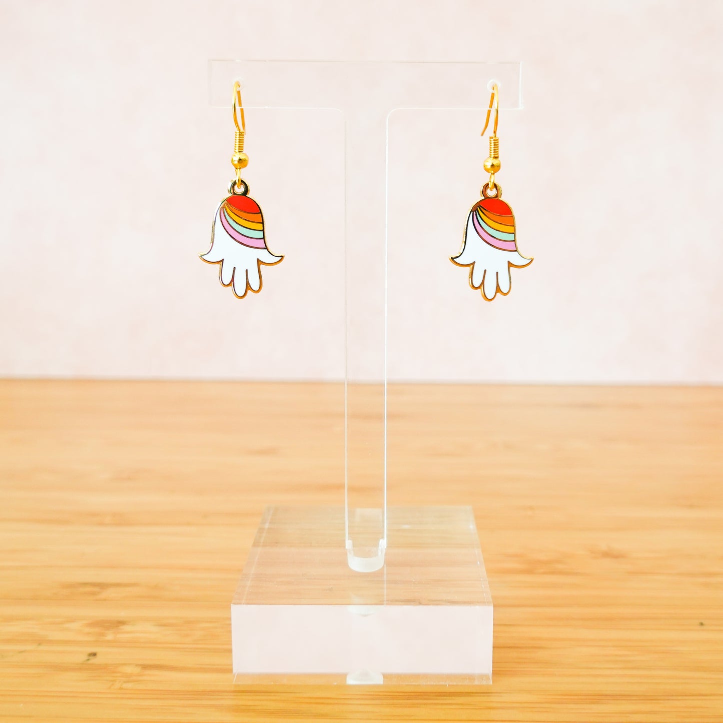 Rainbow Hamsa earrings