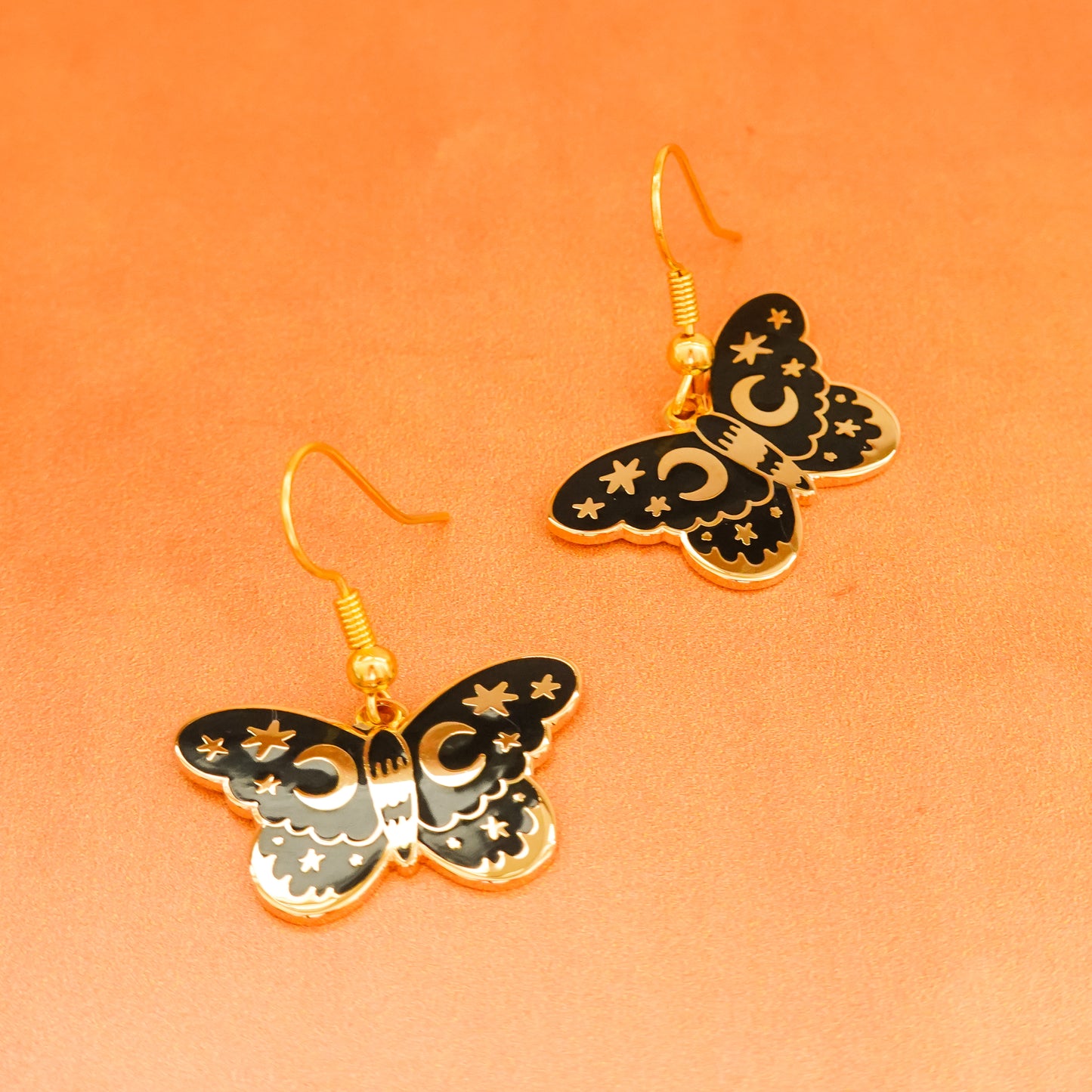 Goth Moth Earrings
