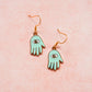 Aqua Hand Earrings
